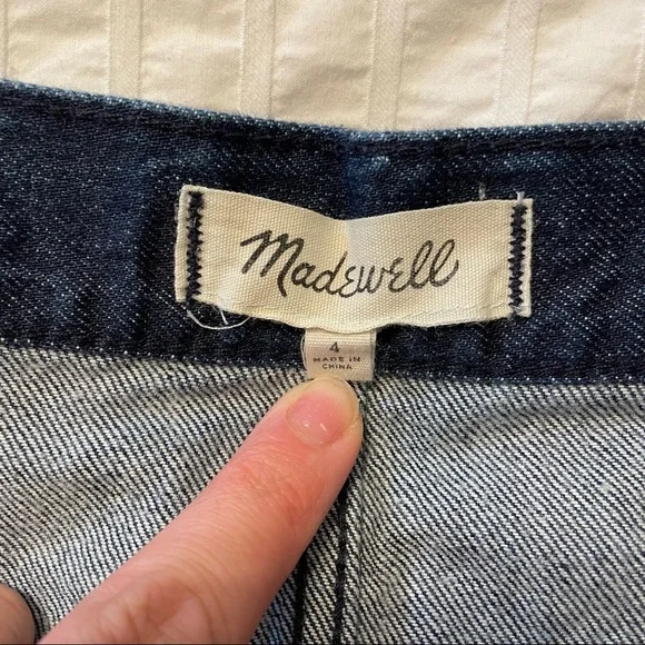 Madewell Raw Hem Denim Wrap Mini Skirt - Picture 6 of 9